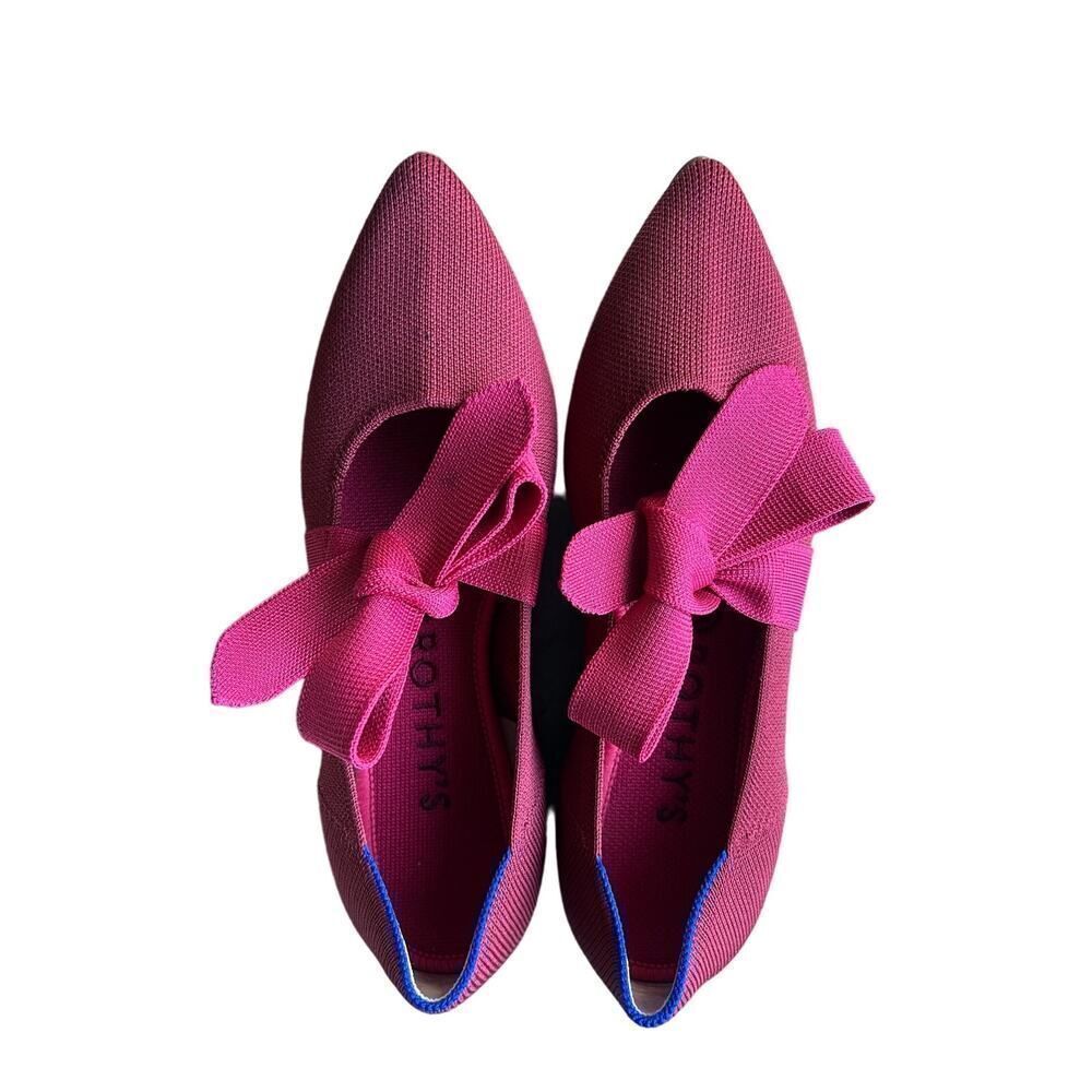 Rothy's Pink Pointed Bow Flats - Picture 8 of 13